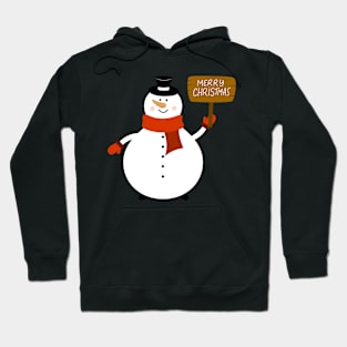 Christmas Snowman character with an information sign Hoodie